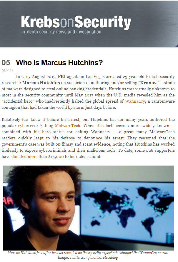 成功阻止 WannaCry 的全球最著名黑客,被 FBI 带走了