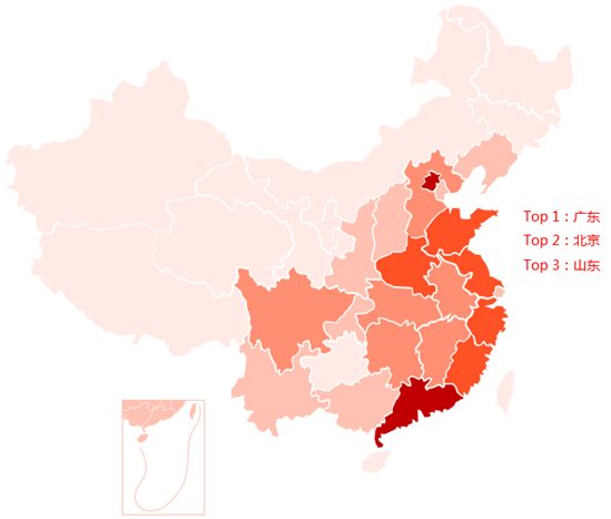 全国刷量人员地域分布