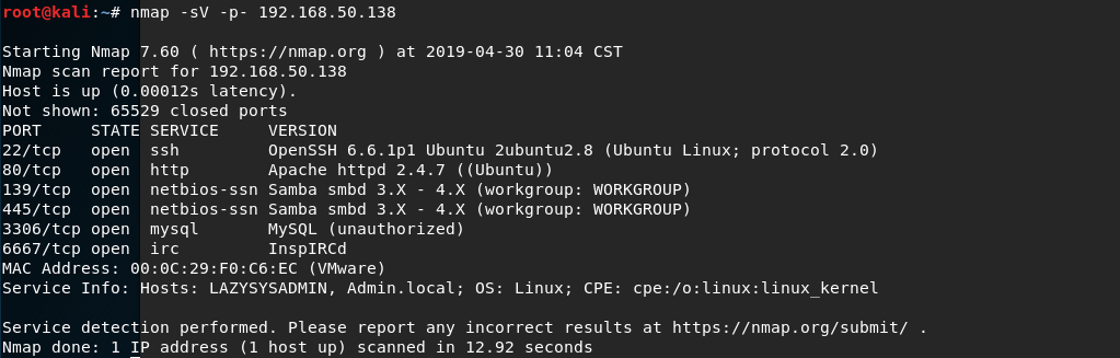 VulnHub靶机学习——lazysysadmin - 作者:你伤不到我哒 VulnHub靶机学习——lazysysadmin - 作者:你伤不到我哒