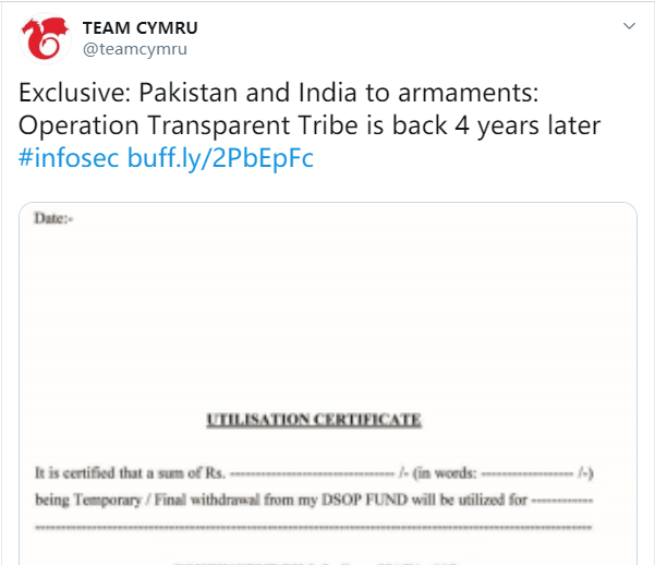 印巴战场全线升维，“透明部落行动”黑客组织四年后卷土重来 - 作者:0day情报局-安全小百科