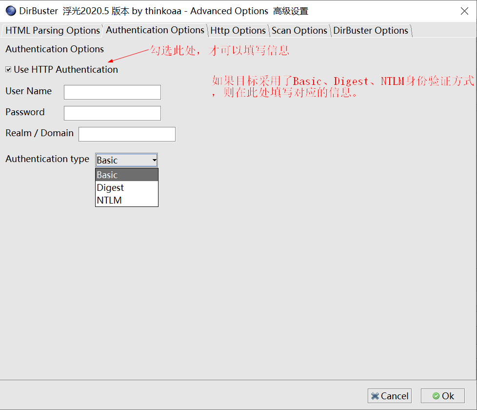 DirBuster改造优化,支持字典多选、user-Agent随机、兼容已知字典格式等功能,web目录扫描,你值得拥有 - 作者:thinkoaa DirBuster改造优化,支持字典多选、user-Agent随机、兼容已知字典格式等功能,web目录扫描,你值得拥有 - 作者:thinkoaa