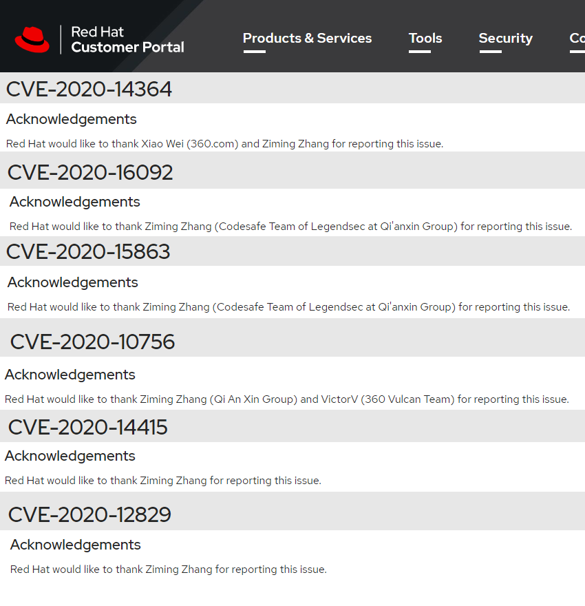 奇安信代码安全实验室帮助Red Hat修复多个 QEMU高危漏洞，获官方致谢 - 作者:奇安信代码卫士-安全小百科