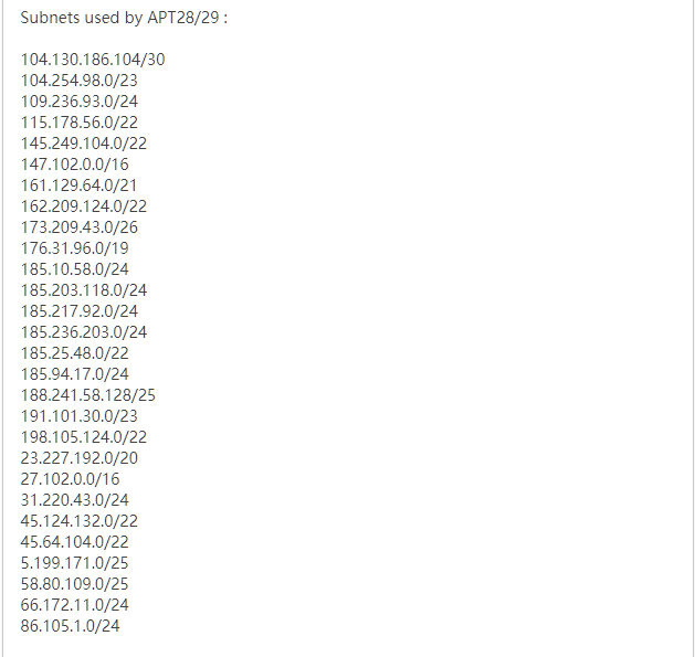 发布APT28、APT29恶意C2 (2020.10.10) - 作者:Viswing 发布APT28、APT29恶意C2 (2020.10.10) - 作者:Viswing