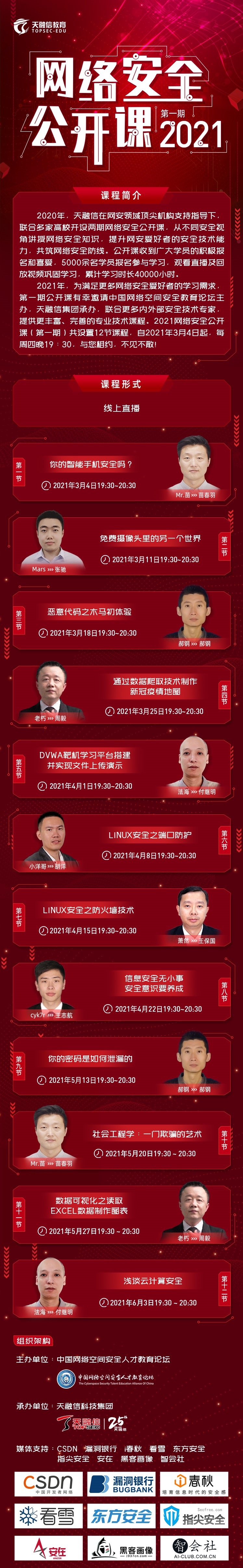2021网络安全公开课（第一期）正式启动！ - 作者:TopsecEducation-安全小百科