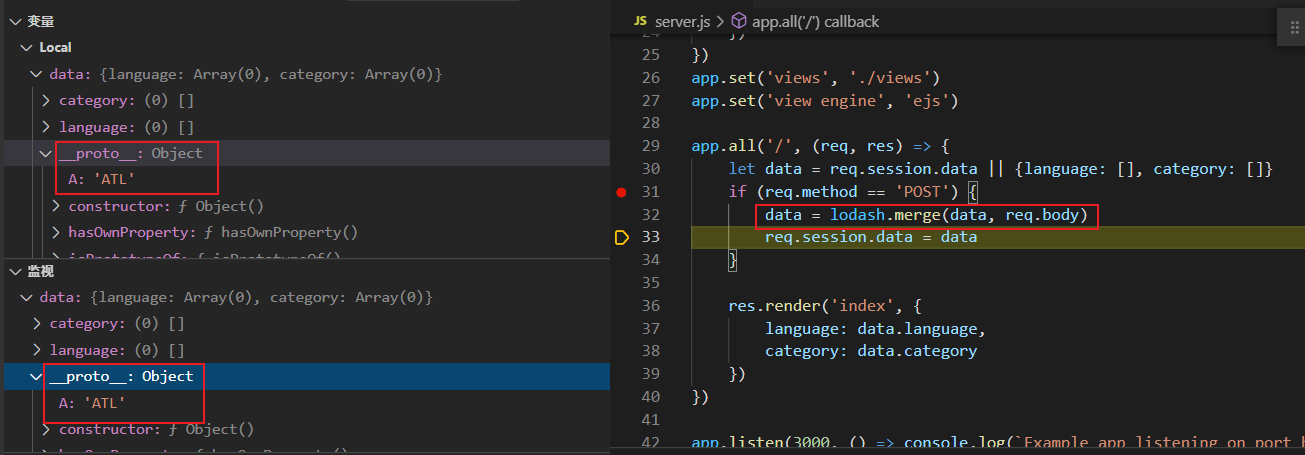 Node.js原型链污染的利用 - 作者:ATL安全团队 Node.js原型链污染的利用 - 作者:ATL安全团队