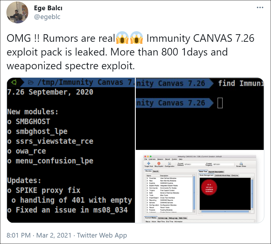 源码惨遭泄露：Immunity Canvas 7.26泄露事件概览 - 作者:安恒威胁情报中心-安全小百科