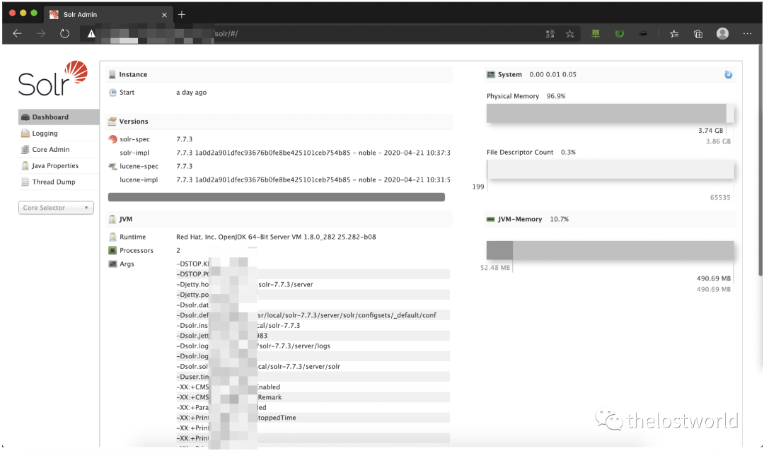 Apache Solr任意文件读取漏洞复现 - 作者:thelostworld Apache Solr任意文件读取漏洞复现 - 作者:thelostworld