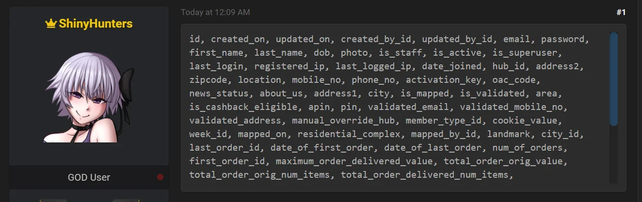疫情反扑时攻击者也没放过印度,生鲜电商BigBasket两千万用户数据被免费公开 - 作者:yannichen-安全小百科