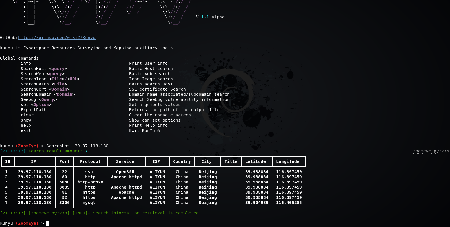 Kunyu(坤舆)-基于 ZoomEye API 的高效信息收集工具 - 作者:知道创宇404实验室 Kunyu(坤舆)-基于 ZoomEye API 的高效信息收集工具 - 作者:知道创宇404实验室