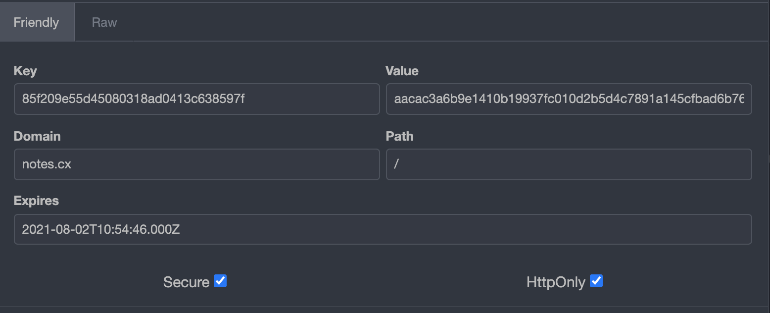 Notes.cx 生成的 cookie