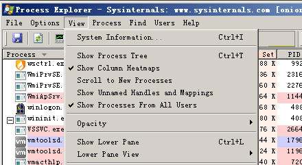 探究 Process Explorer 进程树选项灰色问题 – 作者:生如夏花-安全小百科