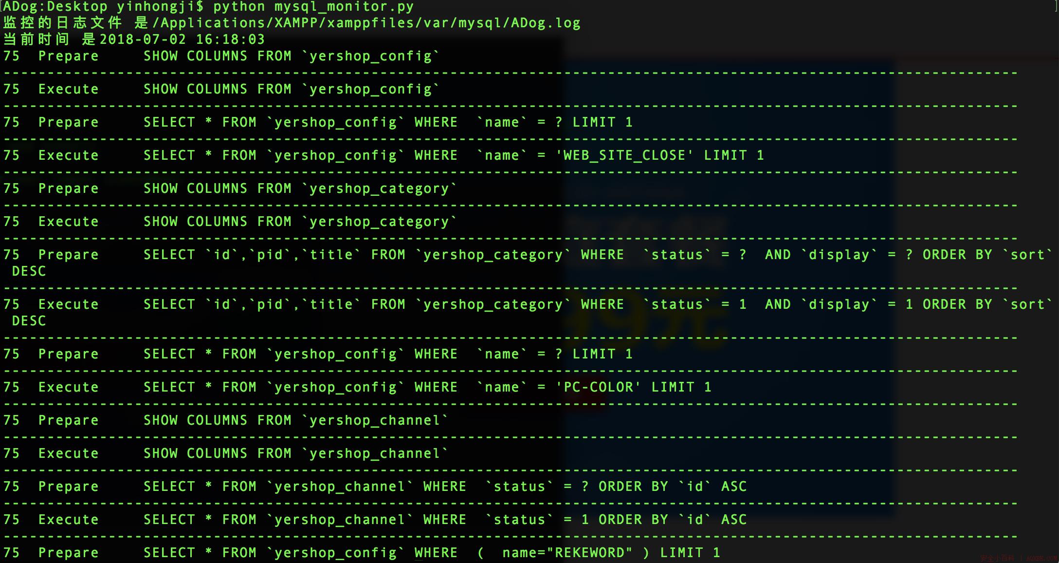 图片[1]-Mysql实时监控脚本-安全小百科